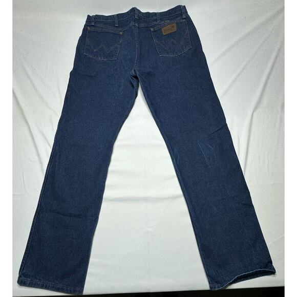 Wrangler 47MWZ Men's Regular Fit Straight Leg Western Blue Jeans - Size 38x33 - Picture 2 of 7